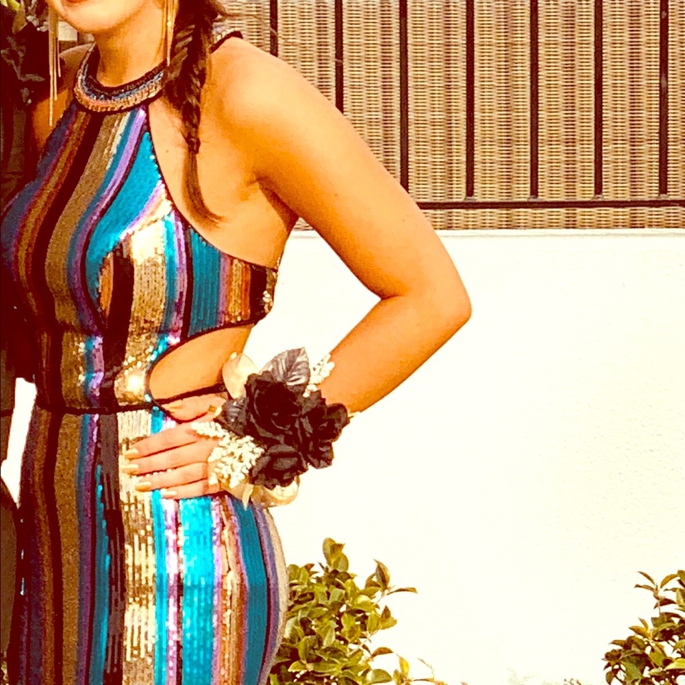 Prom dress colorful sequins